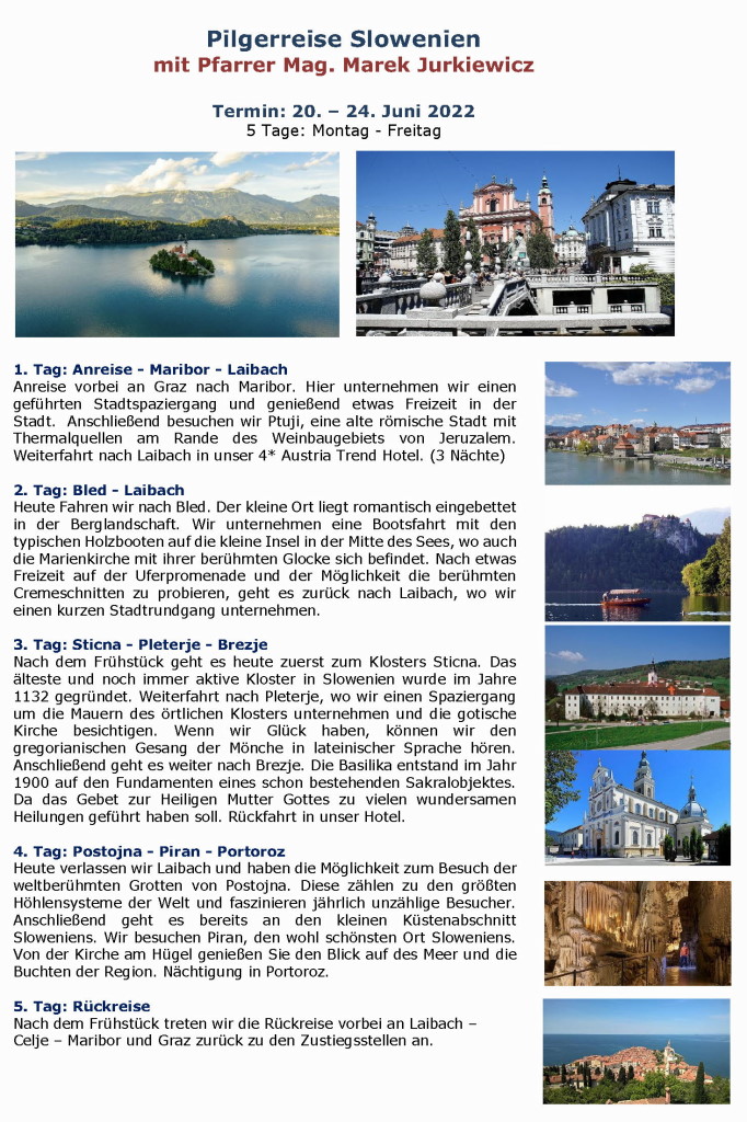Pilgerreise Slowenien Programm