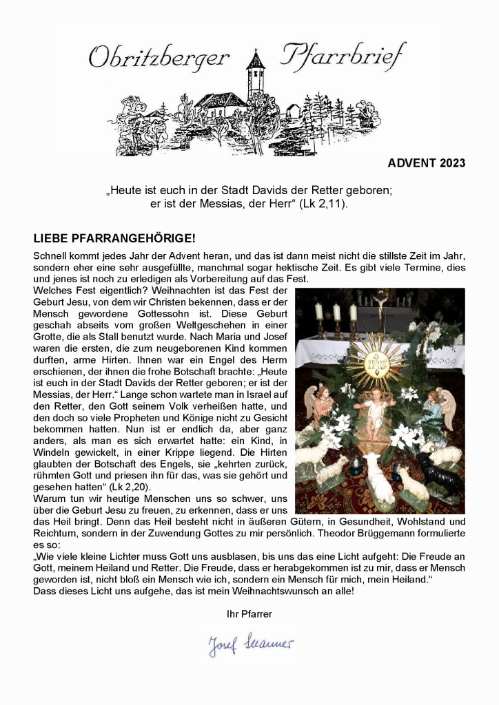 Pfarrbrief Advent 2024